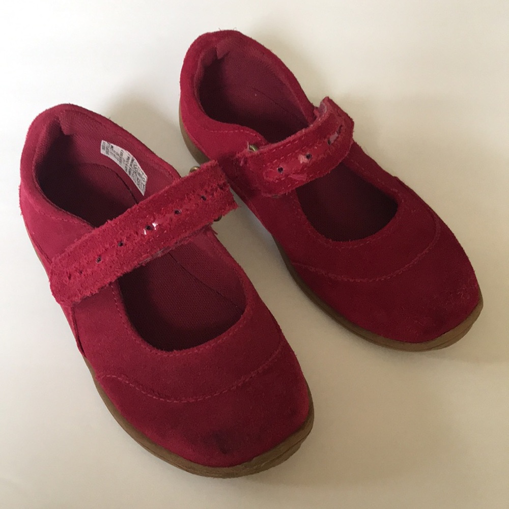 Lands’ End Girl’s Red Suede Mary Jane Shoes